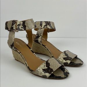NINE WEST Riley Snakeskin Espadrille Wedge Sandals